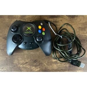 Original Xbox Duke Controller OEM Black w/ Breakaway Cable Tested And Working
